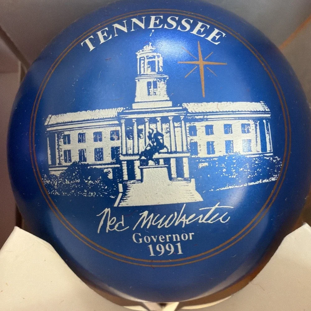 Vintage Tennessee Governor Ned McWherter 1991 And 1993 Limited Edition Ornaments